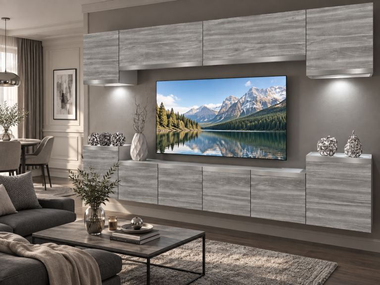 Obývacia stena Prestige 300 cm TV/RTV sivý antracit grafitový Výrobca IMP P Hepburn 4/5/W/GW1/0/0/SL