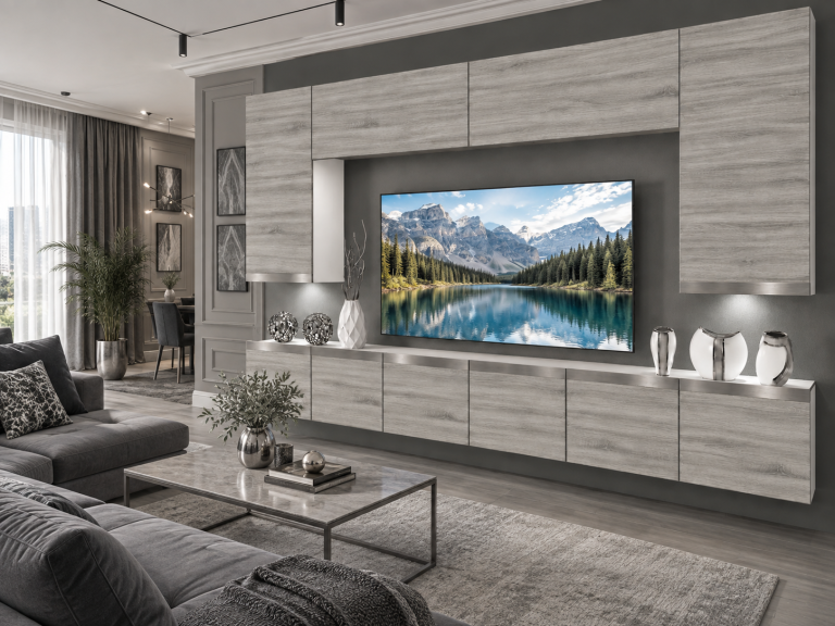 Obývacia stena Prestige 300 cm TV/RTV sivý antracit grafitový Výrobca IMP P Monroe 2/5/W/GW1/0/0/SL