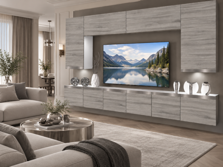 Obývacia stena Prestige 300 cm TV/RTV sivý antracit grafitový Výrobca IMP P Monroe 2/5/W/GW1/0/0/SL