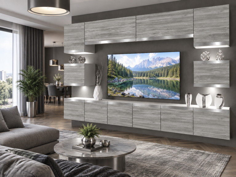 Obývacia stena Prestige 300 cm TV/RTV sivý antracit grafitový Výrobca IMP P Tarantino 3/5/W/GW1/0/0/SL