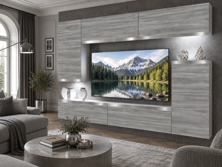 Obývacia stena Prestige 250 cm TV/RTV sivá antracit grafitová Výrobca IMP P Woody 8/5/W/GW1/0/0/SL