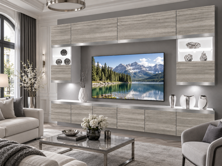 Obývacia stena Prestige 300 cm TV/RTV sivý antracit grafitový Výrobca IMP P2 Nolan 1/5/W/GW1/0/0/SL