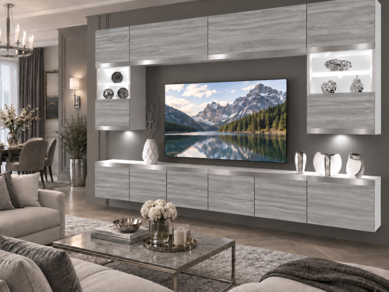 Obývacia stena Prestige 300 cm TV/RTV sivý antracit grafitový Výrobca IMP P2 Nolan 1/5/W/GW1/0/0/SL