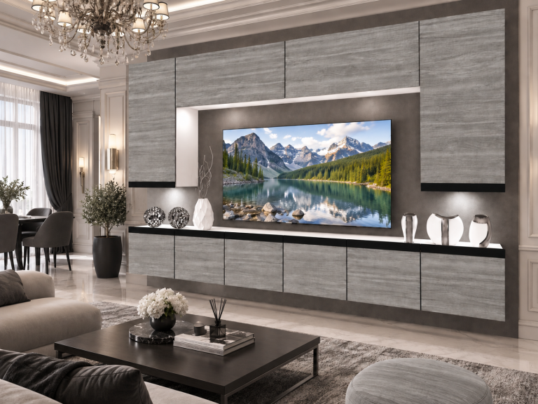 Obývacia stena Prestige 300 cm TV/RTV sivý antracit grafitový Výrobca IMP P Monroe 2/5/W/GW1/0/0/CM