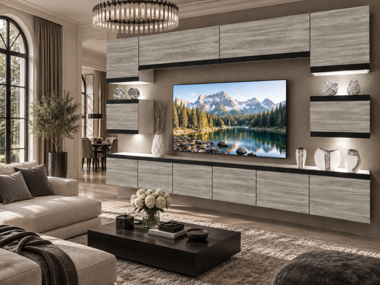 Obývacia stena Prestige 300 cm TV/RTV sivý antracit grafitový Výrobca IMP P Tarantino 3/5/W/GW1/0/0/CM