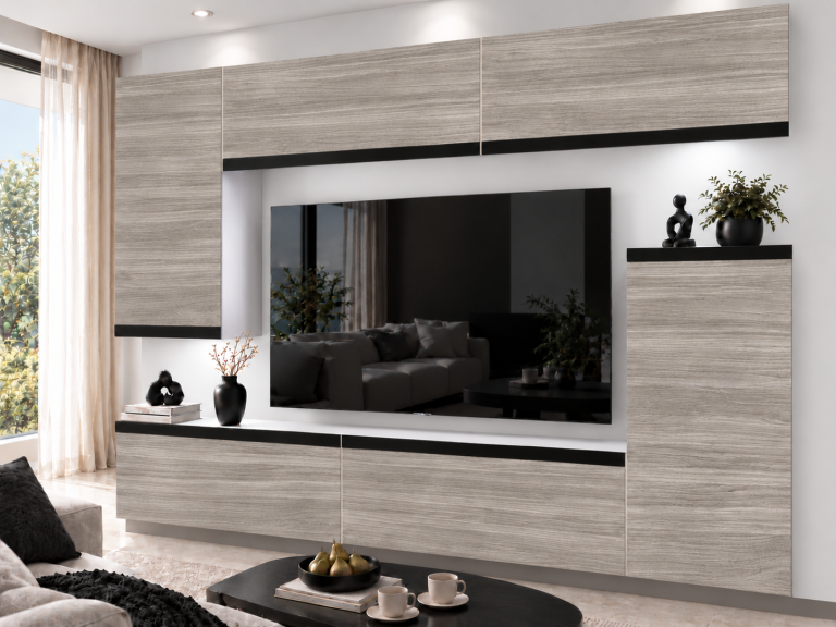 Obývacia stena Prestige 250 cm TV/RTV sivá antracit grafitová Výrobca IMP P Woody 8/5/W/GW1/0/0/CM