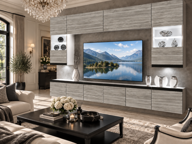 Obývacia stena Prestige 300 cm TV/RTV sivý antracit grafitový Výrobca IMP P1 Nolan 1/5/W/GW1/0/0/CM