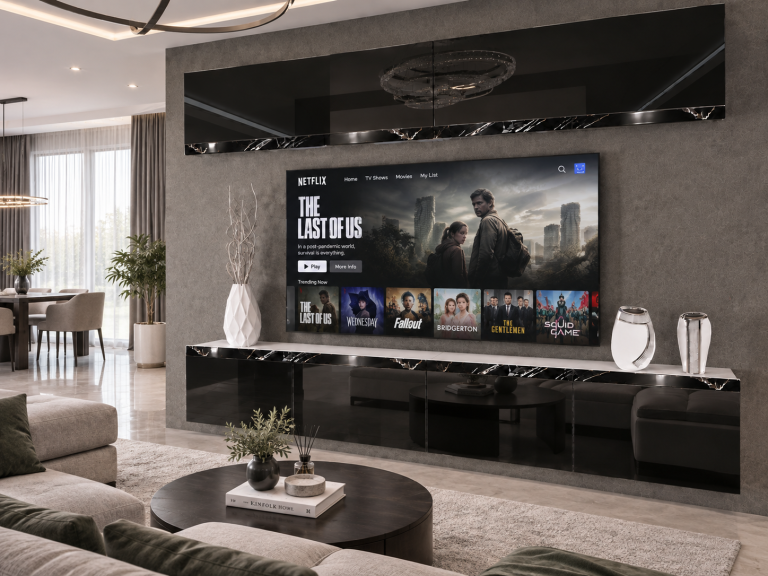 Obývacia stena Prestige 200 cm TV/RTV čierna lesk Výrobca IMP P Brando 6/5/W/B/0/0/CS