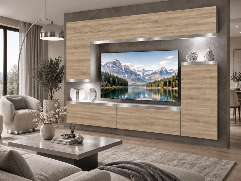 Obývacia stena Prestige 250 cm TV/RTV dubová dub wotan dub sonoma Výrobca IMP P Woody 8/5/W/DS/0/0/SL