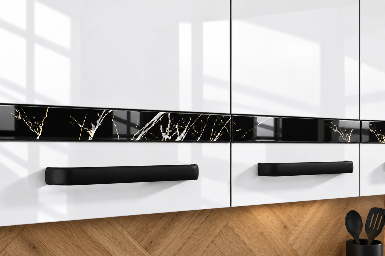 Meble kuchenne Prestige 180 cm biały połysk bez blatu Producent INF P Leonardo/0/WT/W/BB/A1/CS