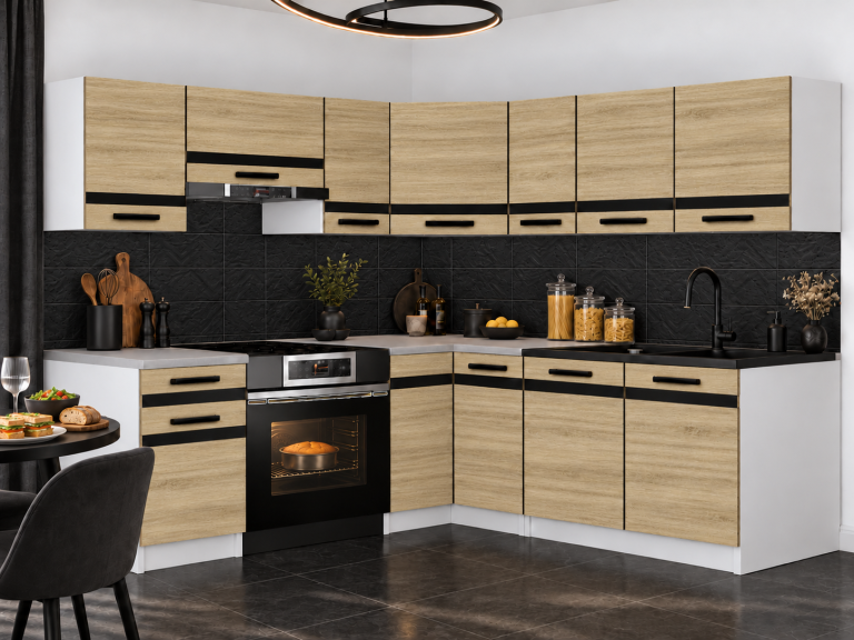 Meble kuchenne Prestige 360 cm dąb sonoma z blatem Producent TOR P Pablo/0/WT/DS/0/A1/CM