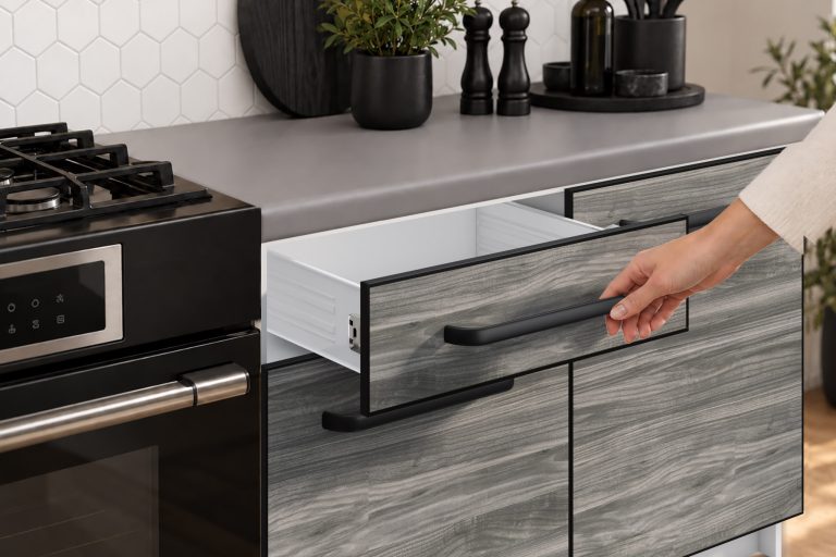 Meble kuchenne Linea 420 cm glamour wood z blatem Producent TOR L Diego/0/WT/GW1/0/A1