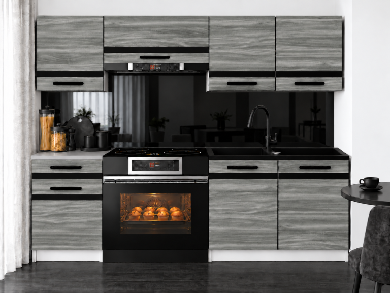 Meble kuchenne Prestige 180 cm glamour wood z blatem Producent TOR P Leonardo/0/WT/GW1/0/A1/CM